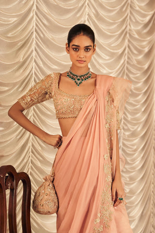 Pink hunarban hunar saree set