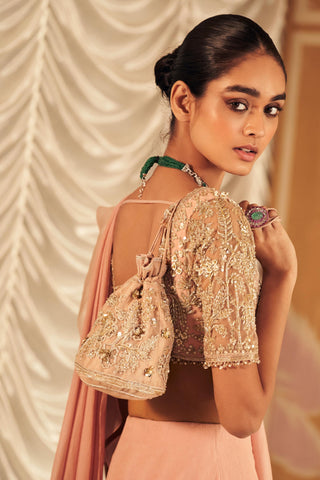 Pink hunarban hunar saree set