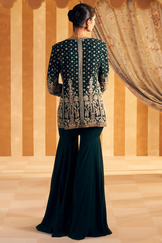 Green zeeb hunar pant suit set