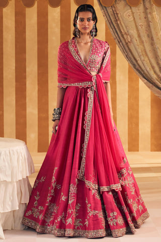 Pink tabeer hunar lehenga set