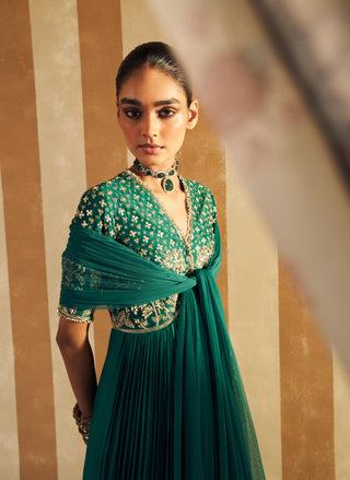 Blue zarqaa hunar anarkali set