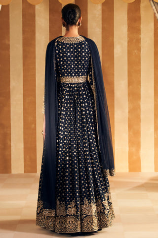 Blue ibtida hunar anarkali set