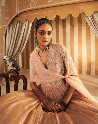 Pink tehseen hunar anarkali set