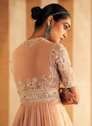 Pink tehseen hunar anarkali set