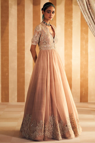 Pink tehseen hunar anarkali set