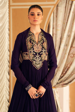 Purple banafsha hunar anarkali set