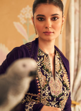 Purple banafsha hunar anarkali set