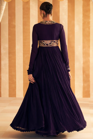 Purple banafsha hunar anarkali set