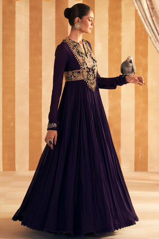 Purple banafsha hunar anarkali set