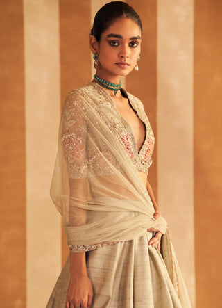 Green gulbahar hunar lehenga set