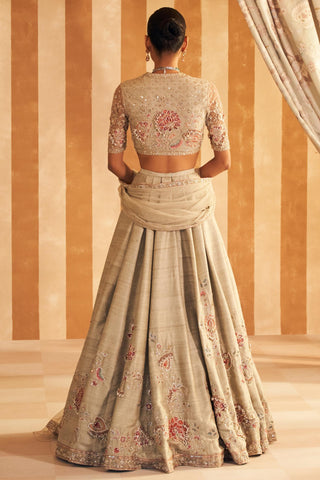 Green gulbahar hunar lehenga set
