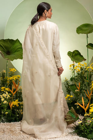 Long Kurta Set for Indian Wedding – Ivory Eden by Pallavi Poddar