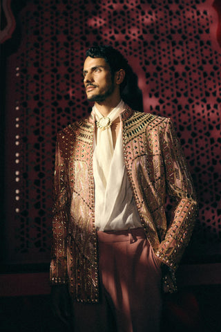 Jacket Set for Indian Wedding – Pink Regal Embellish by Papa Don't Preach