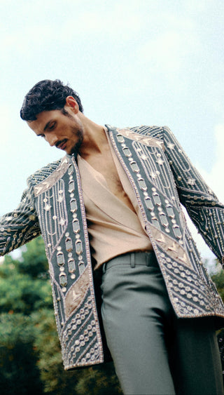 Jacket Set for Indian Wedding – Green Celestial Monarch by Papa Don't Preach