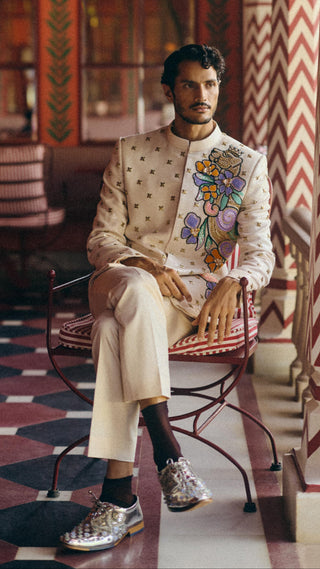 Jacket Set for Indian Wedding – Ivory Bloom by Papa Don't Preach