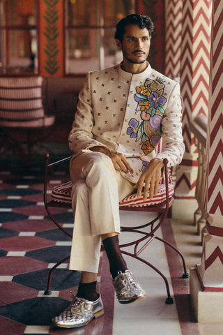 Jacket Set for Indian Wedding – Ivory Bloom by Papa Don't Preach