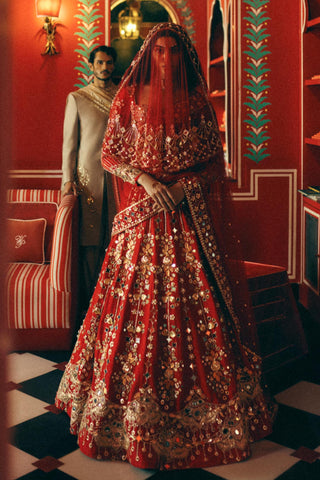 Lehenga Set for Indian Wedding – Red Blinding Comet by Papa Don't Preach