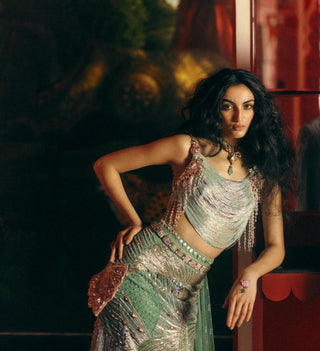 Lehenga Set for Indian Wedding – Green Written in the Stars by Papa Don't Preach