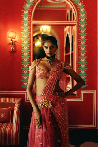 Saree Set for Indian Wedding – Pink Moonchild Majesty by Papa Don't Preach