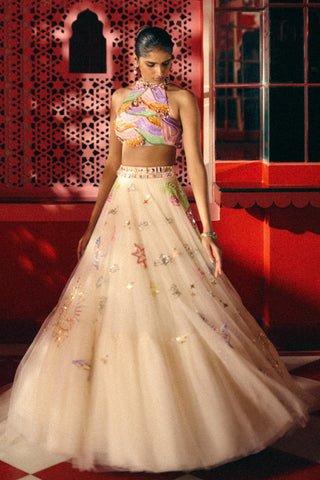 Lehenga Set for Indian Wedding – Ivory Dancing with Moons by Papa Don't Preach
