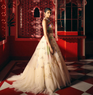 Lehenga Set for Indian Wedding – Ivory Dancing with Moons by Papa Don't Preach