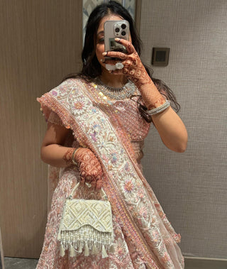 Box clutch bag for Indian Wedding - Ivory Elara accessory by House of Kosha