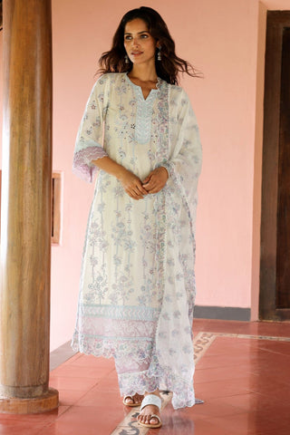 White malgudi days nair kurta set