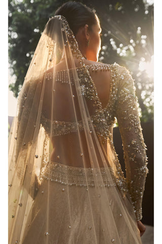 Brocade Lehenga Set Indian Wedding Beige Brocade by Tamanna Punjabi Kapoor