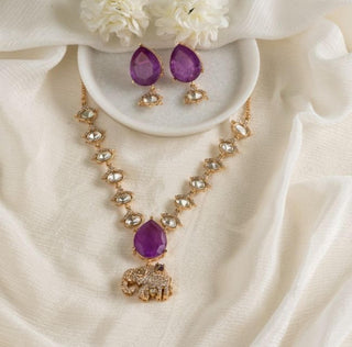 Necklace Set Royal Wear - Gold Ridha Elephant Set by Putstyle