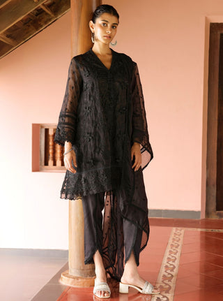 Black malgudi days uma kurta set