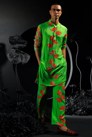 Parrot kurta set with sequins