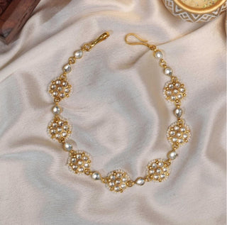 Sheeshphool Bridal Wear - White Mogra Kundan Headpiece by Putstyle