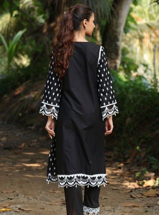 Black nivi malgudi day kurta set