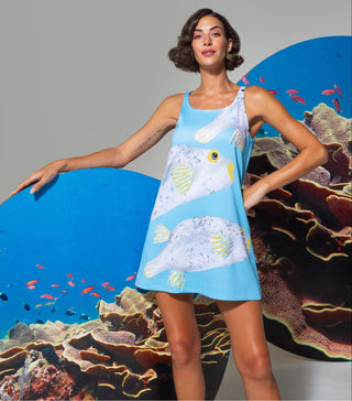 Blue java wow short dress