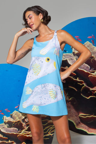 Blue java wow short dress