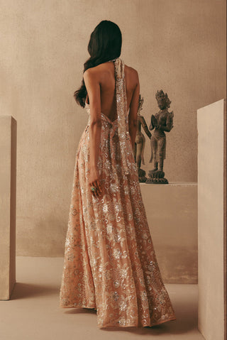 Mirrorwork Dress Set Contemporary Wear – Pink Halter by Twenty Nine