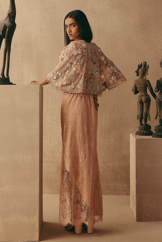 Mirrorwork Cape Jacket Set Indian Wedding Pink Cape Jacket by Twenty Nine