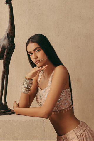 Mirrorwork Cape Jacket Set Indian Wedding Pink Cape Jacket by Twenty Nine