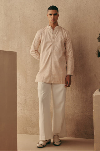 Pink Kurta Set for Indian Wedding – Short Silk Bandhani by Twenty Nine