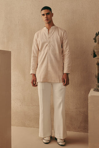 Pink Kurta Set for Indian Wedding – Short Silk Bandhani by Twenty Nine