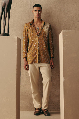 Brown Kurta Set for Indian Wedding – Shibori Bandhani by Twenty Nine