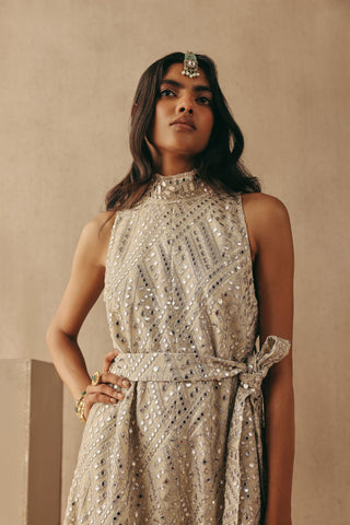 Mirrorwork Jumpsuit Contemporary Wear – Ivory by Twenty Nine