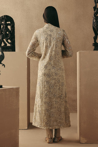 Mirrorwork Dress Jacket set Indian Wedding Ivory Layered Jacket by Twenty Nine