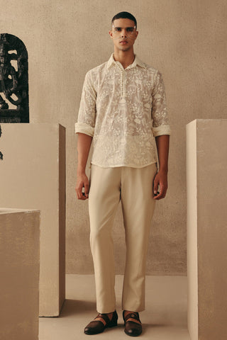 Kurta Set Indian Wedding – Ivory Band Collar by Twenty Nine