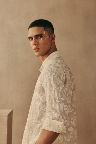 Kurta Set Indian Wedding – Ivory Band Collar by Twenty Nine