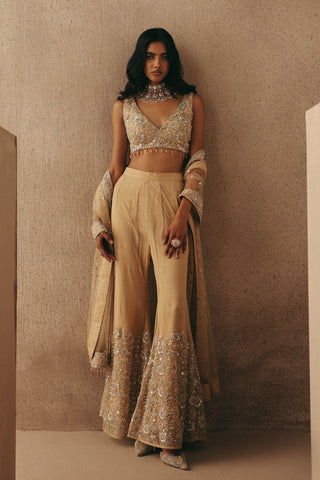 Floral Bralette set Contemporary Wear Gold Bralette by Twenty Nine