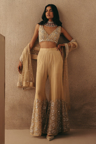 Floral Bralette set Contemporary Wear Gold Bralette by Twenty Nine