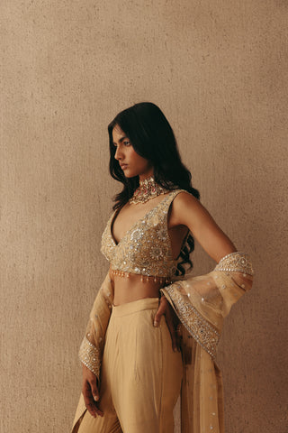 Floral Bralette set Contemporary Wear Gold Bralette by Twenty Nine