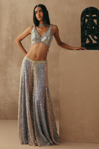 Sharara Lehenga Set Indian Wedding – Blue Jacket by Twenty Nine
