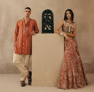 Lehenga Set Indian Wedding – Orange Fish Cut by Twenty Nine